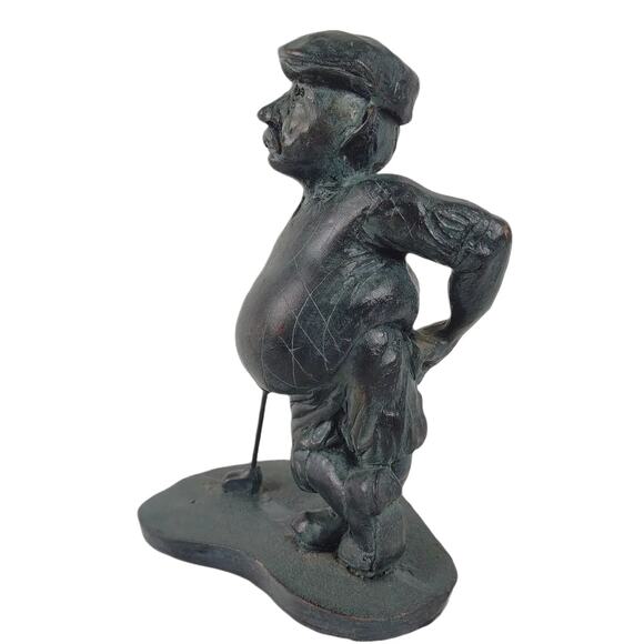 Vintage 70s-80s Big Belly 8" Golfer Statue Figure, Golfing Dad Grandpa Funny Day - Picture 2 of 8